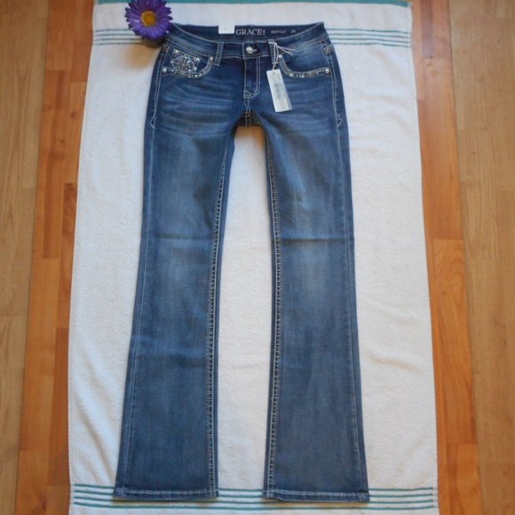 🌸SOLD🌸 New GRACE in LA Jeans Size 29 Mid Rise Boot Cut - Picture 7 of 14